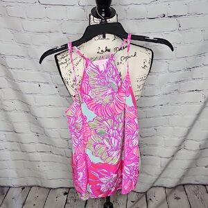 Lilly Pulitzer Peony Pink Adjustable Strap Racerback Silk Camimole XS